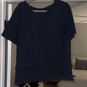 Banana Republic Navy Textured Blouse